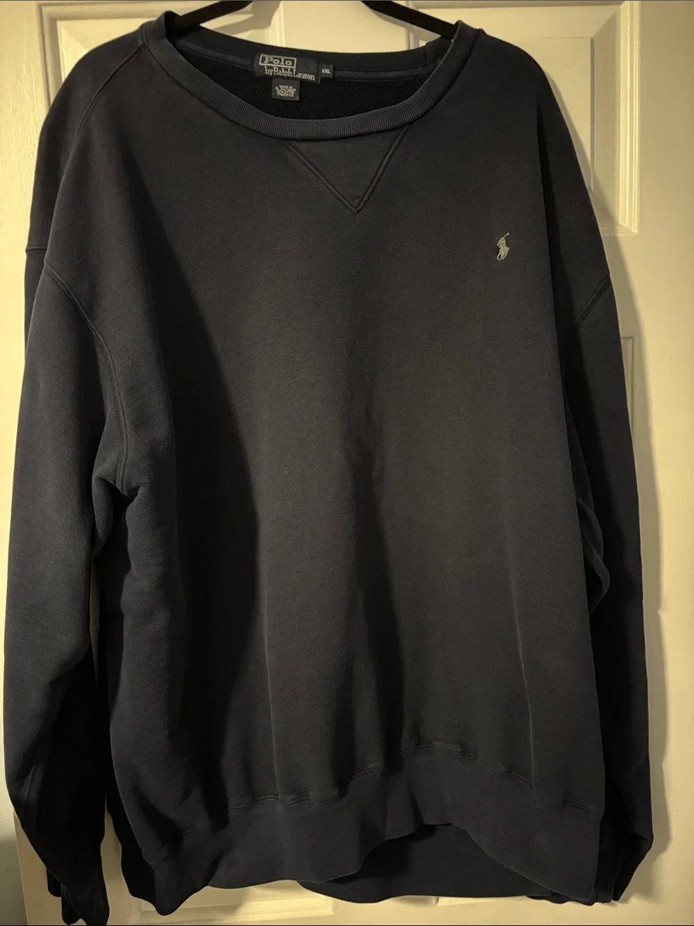 Polo by Ralph Lauren Navy Crewneck Sweatshirt with Embroidered Pony Size XXL